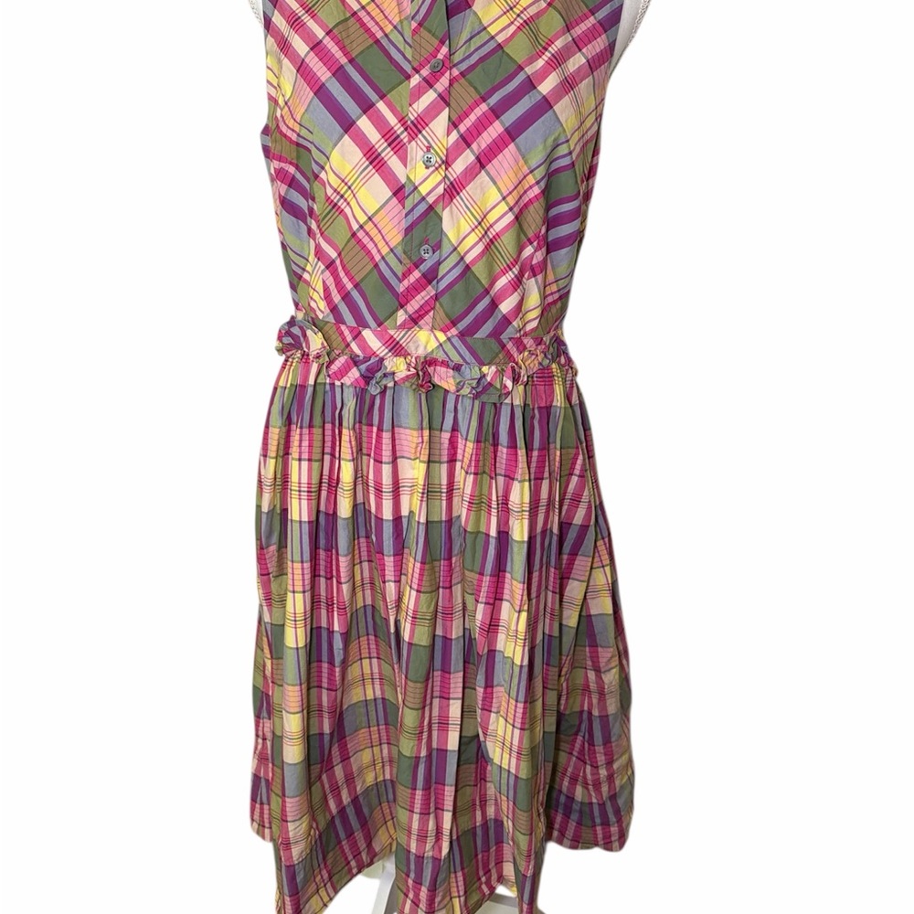 J. Crew Pink, Purple, Green Plaid Shirt